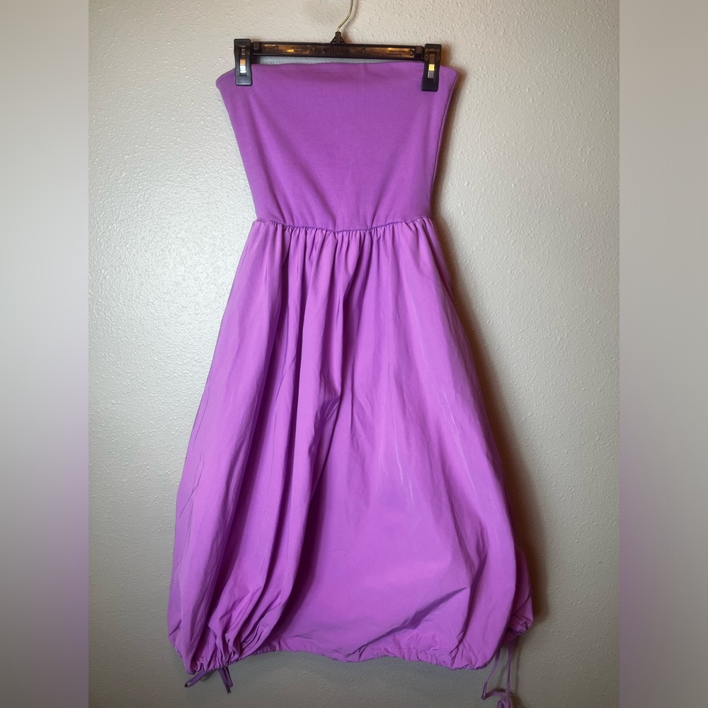 Anthropologie Daily Practice Strapless MIDI Active Dress in Purple Size S - Picture 2 of 7